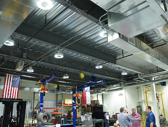 NTEC, Frisco, Texas using 75 Watt HBR series Round High Bay in Warehouse and Manufacturing